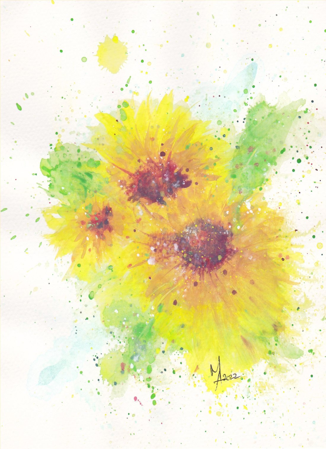 Abstract painting of Sunflowers